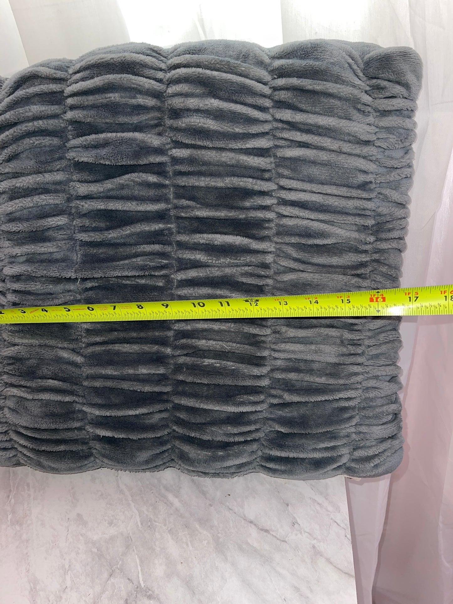 RENTAL GRAY BLUE VELVET RUCHE PILLOWS