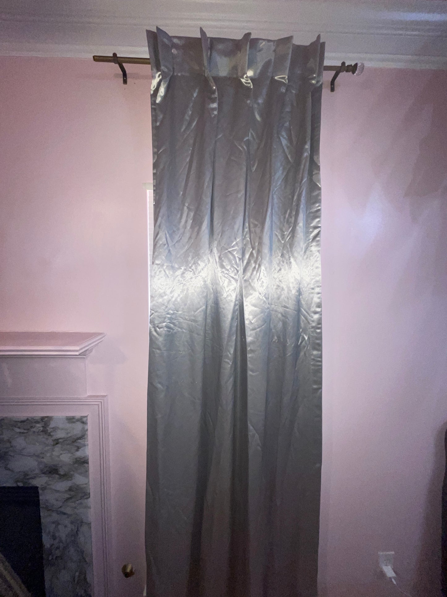 CURTAIN RENTALSILVER SATIN HEAVY
