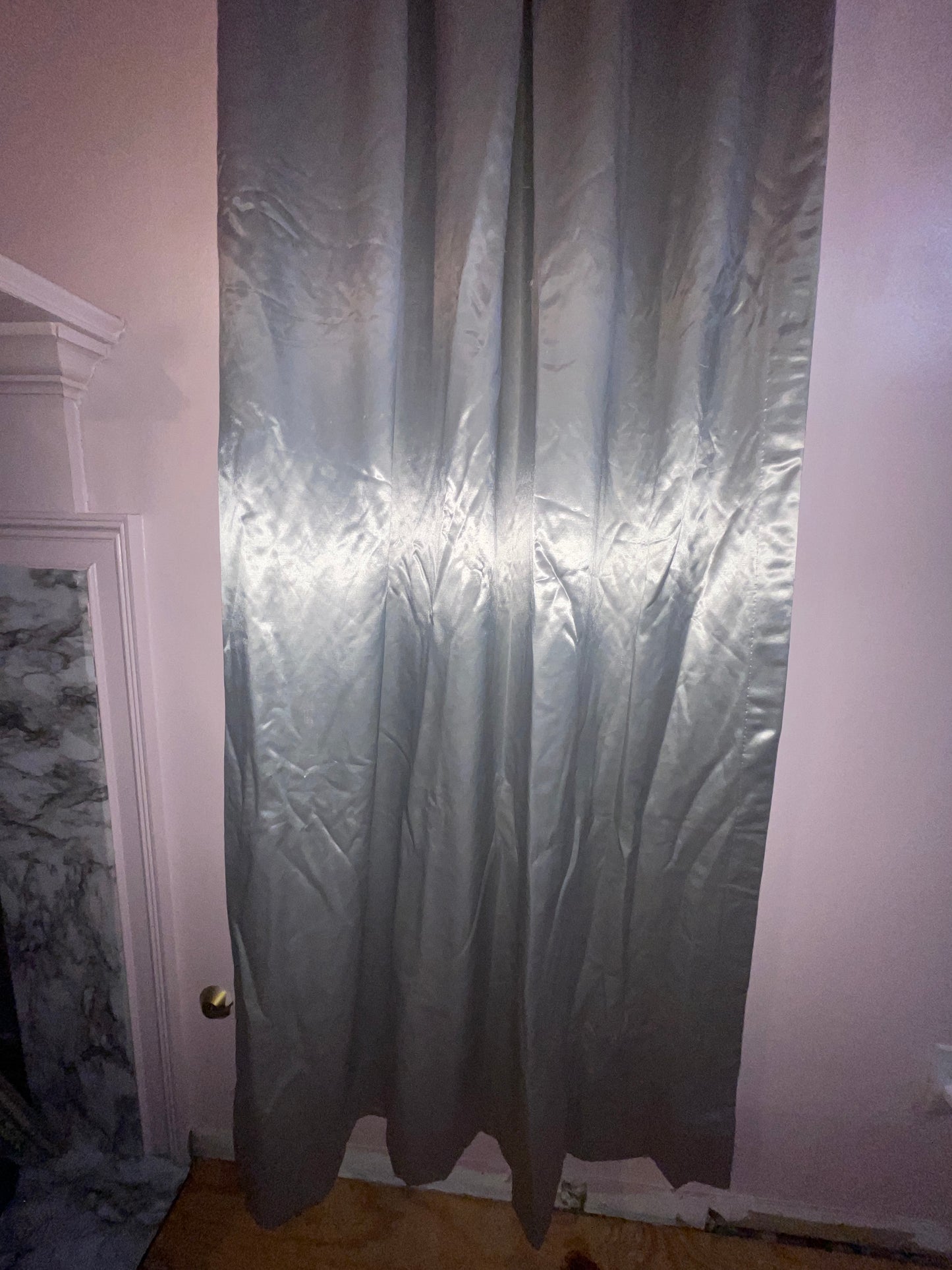 CURTAIN RENTALSILVER SATIN HEAVY