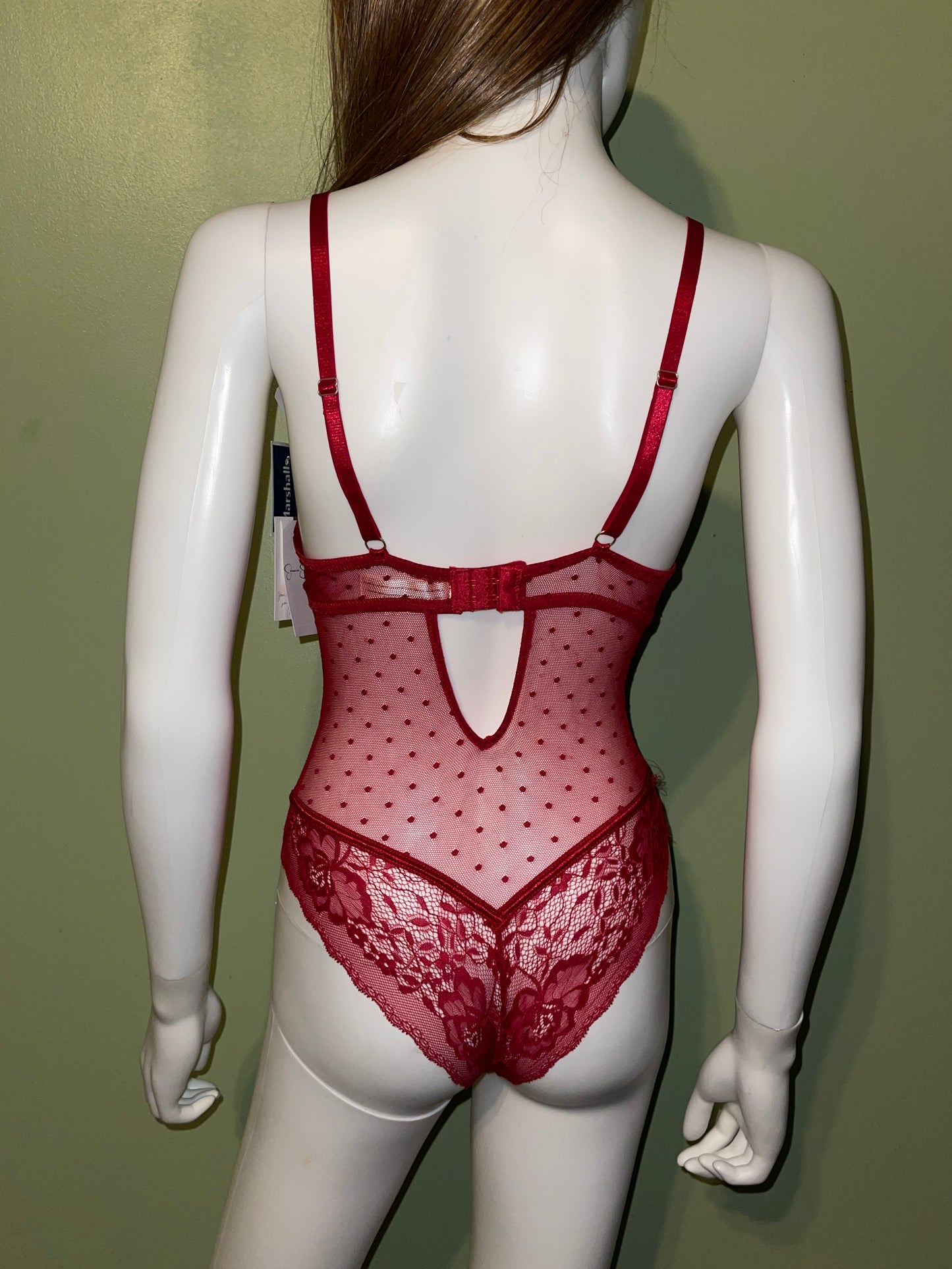 BUY NOW - RED SHEER LACE LINGERIE BODYSUIT FRENCH lace padded bra