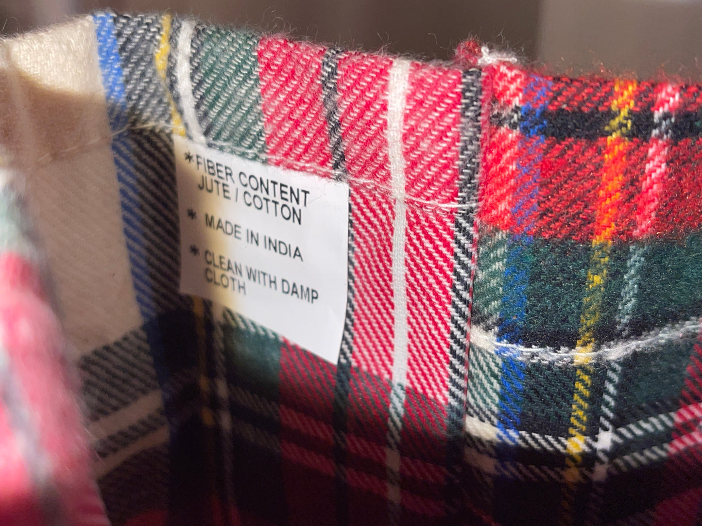 RENTAL HOLIDAY PLAID WOOL WINE BAG