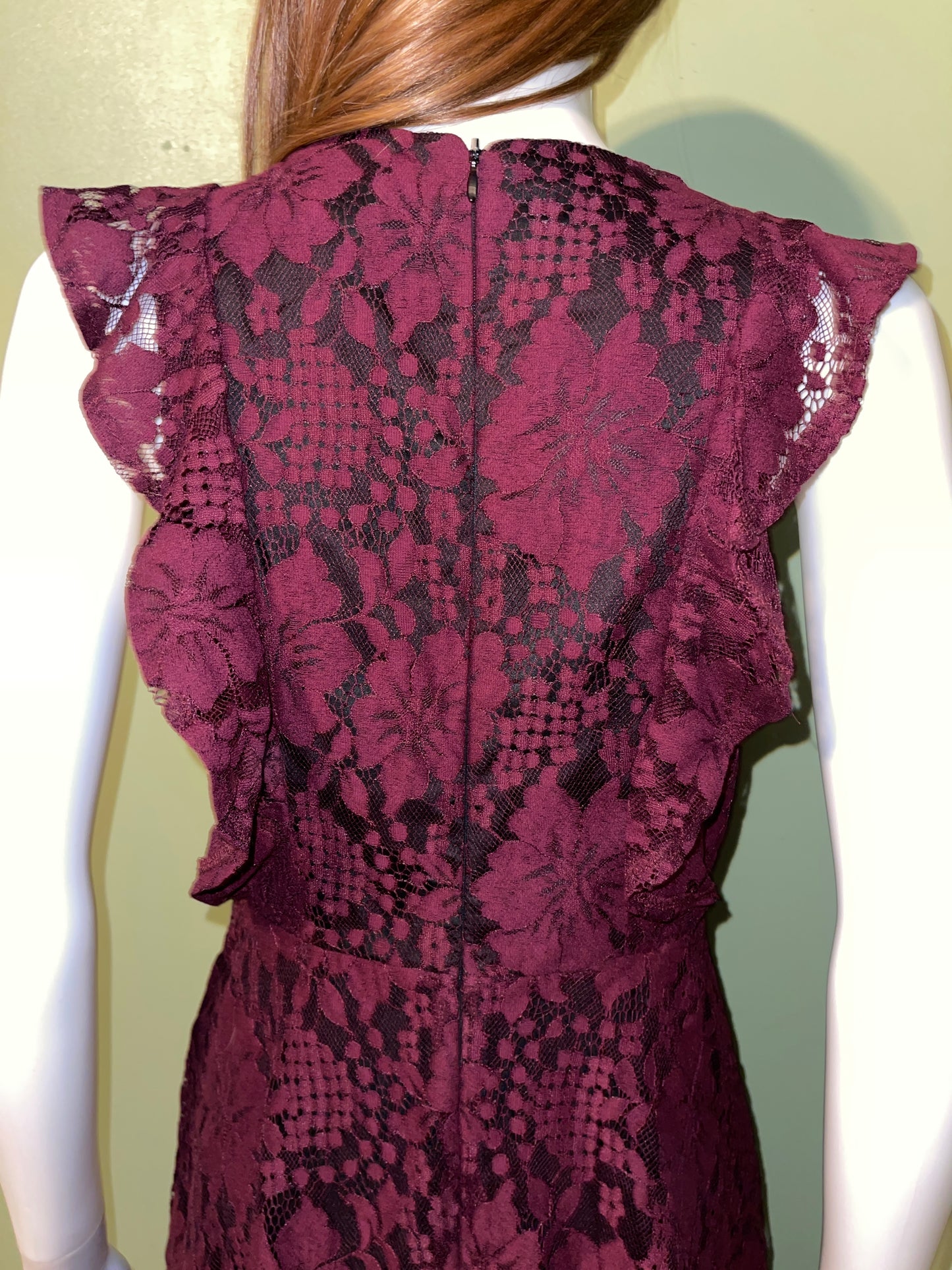 ANTIQUE STYLE DRESS RENTAL RED BURGUNDY LACE VICTORIAN GOTH WEDDING DRESS
