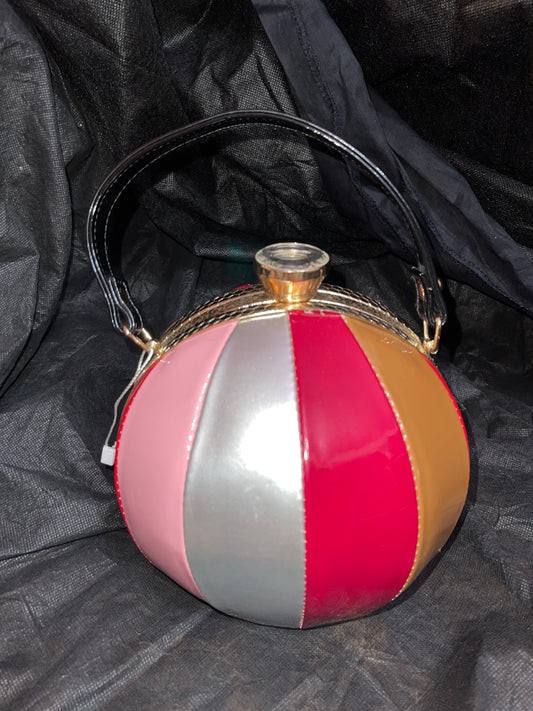 BAG RENTAL DESIGNER LEATHER STRIPED ROUND BAG VINTAGE STYLE GLAM