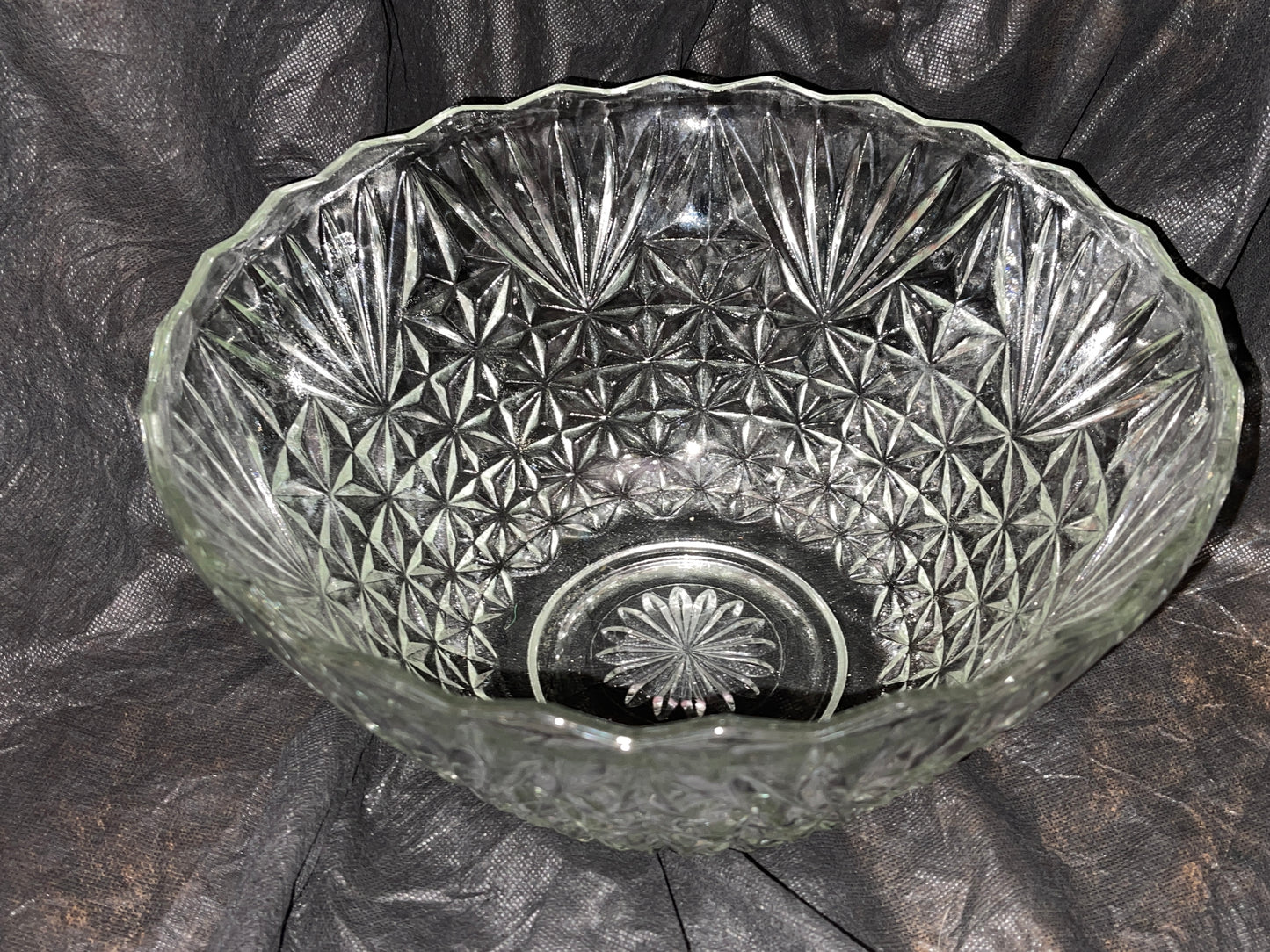 DISH RENTAL VINTAGE GLASS PUNCH BOWL Spiked
