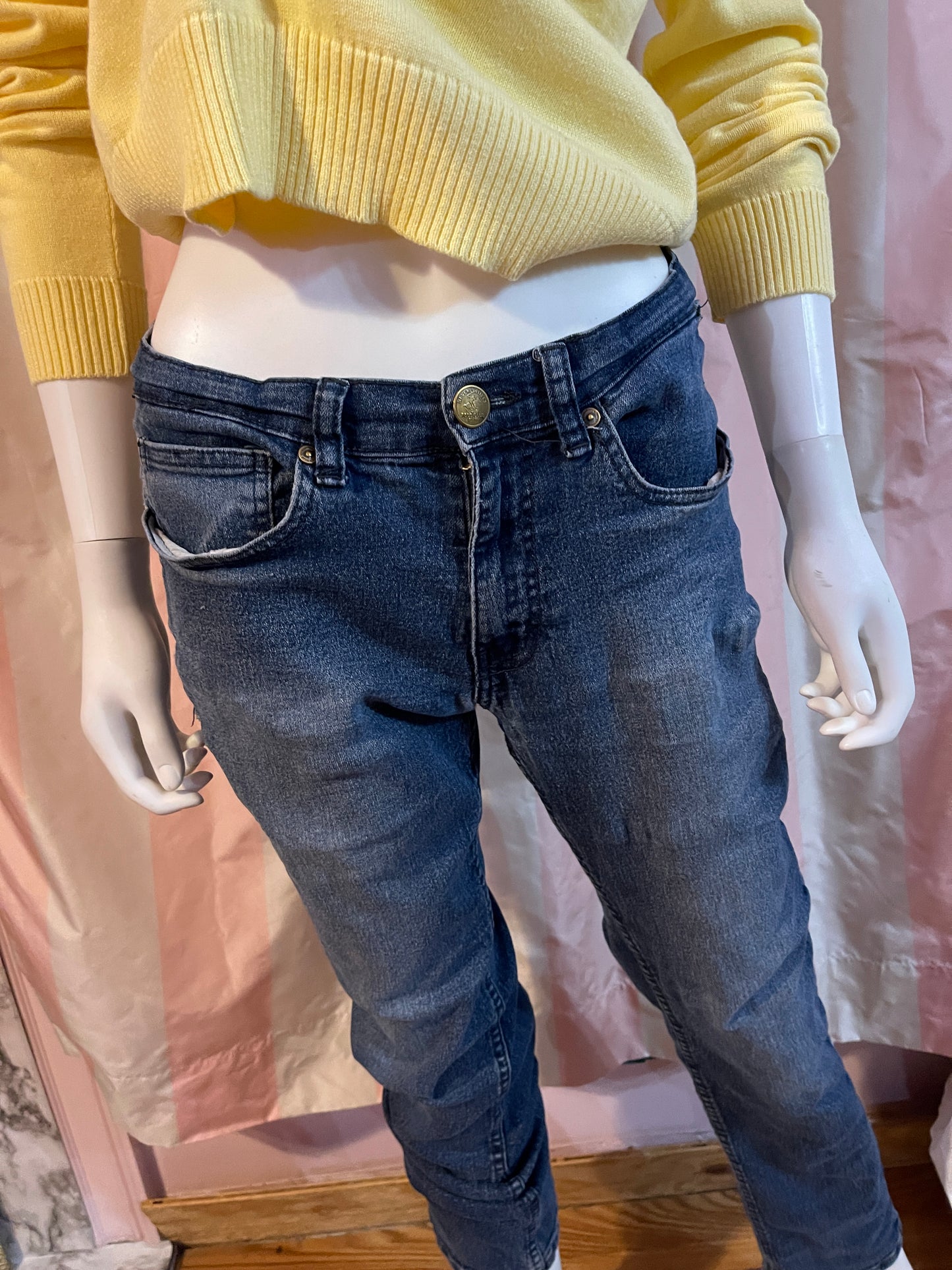 Yellow cotton sweater zip front