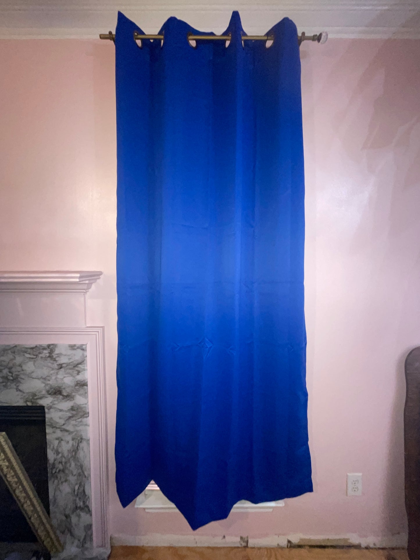 CURTAIN RENTAL BLUE SATIN BRIGHT