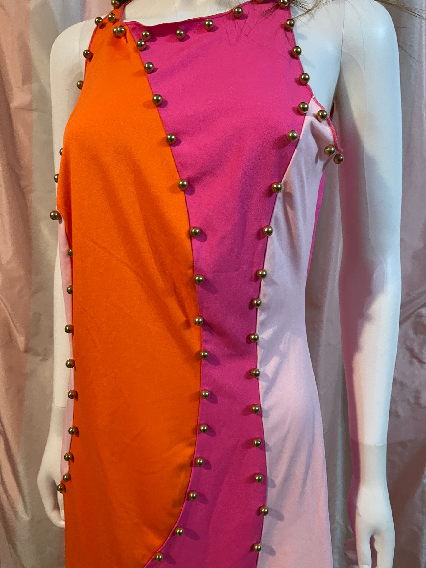 Pink Orange Gold Jester Dress