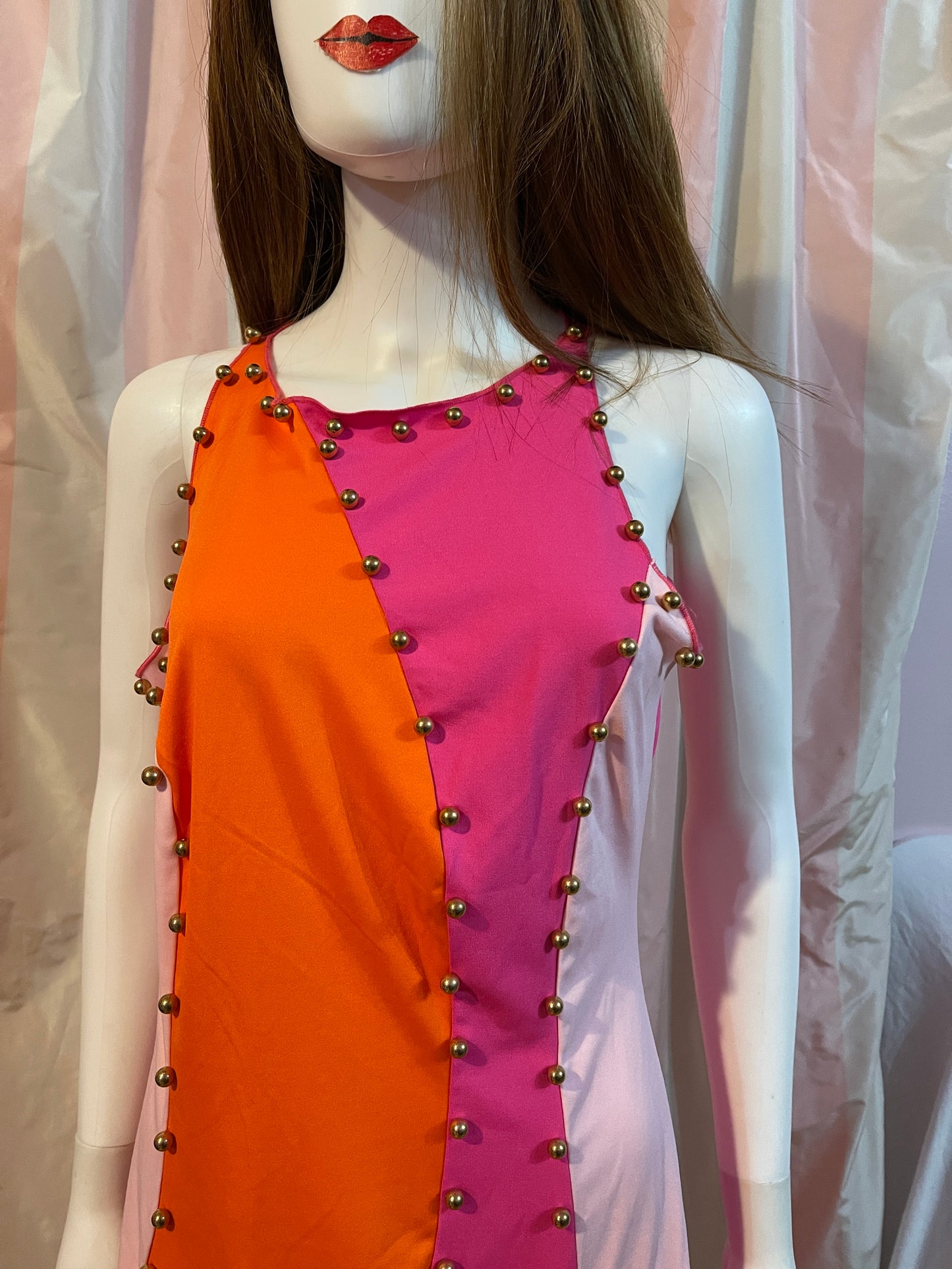 Pink Orange Gold Jester Dress