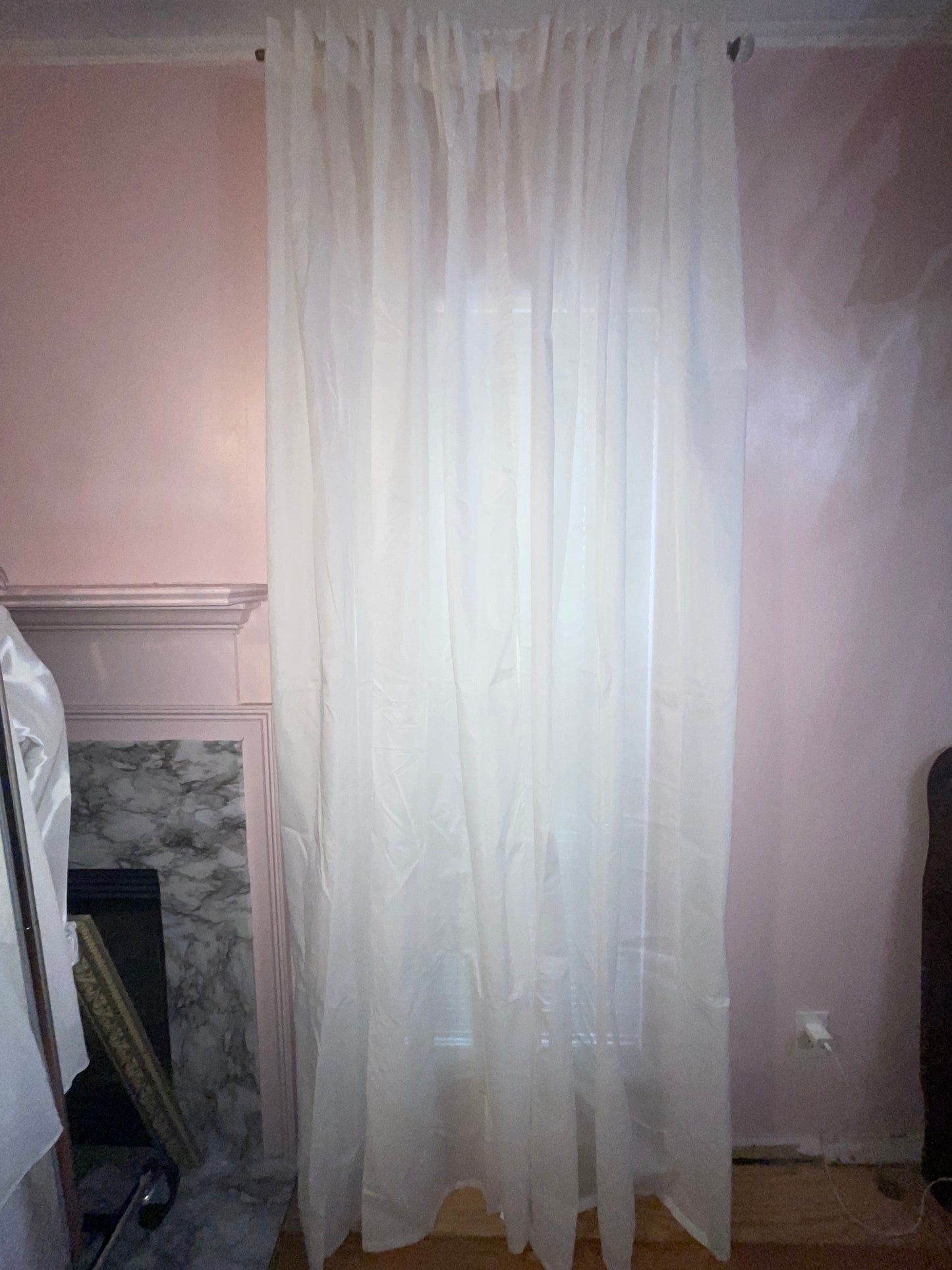 FABRIC RENTAL WHITE CLASSIC SEMI SHEER COTTON BLEND MEDIUM WEIGHT FABRIC PIECE