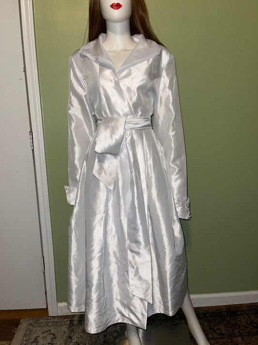 DRESS RENTAL WHITE Silk satin WEDDING COAT DRESS