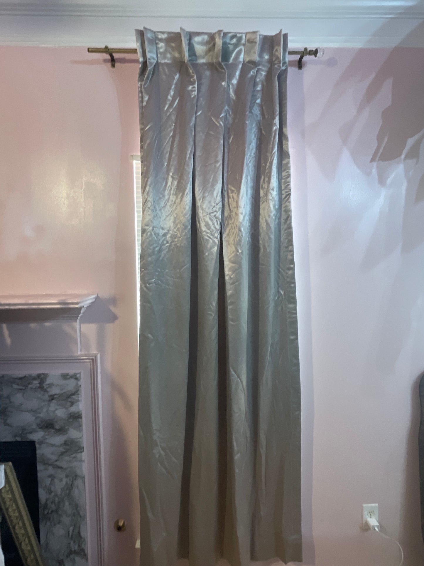CURTAIN RENTALSILVER SATIN HEAVY
