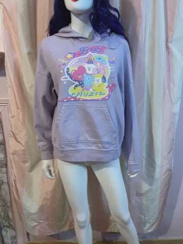 Purple Lavender Beach Wash Anime Animsl music cartoon sweatshirt pullover jumper