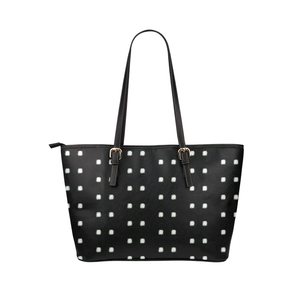 Polka Stripe Jane Leather Tote Bag /Small e-joyer