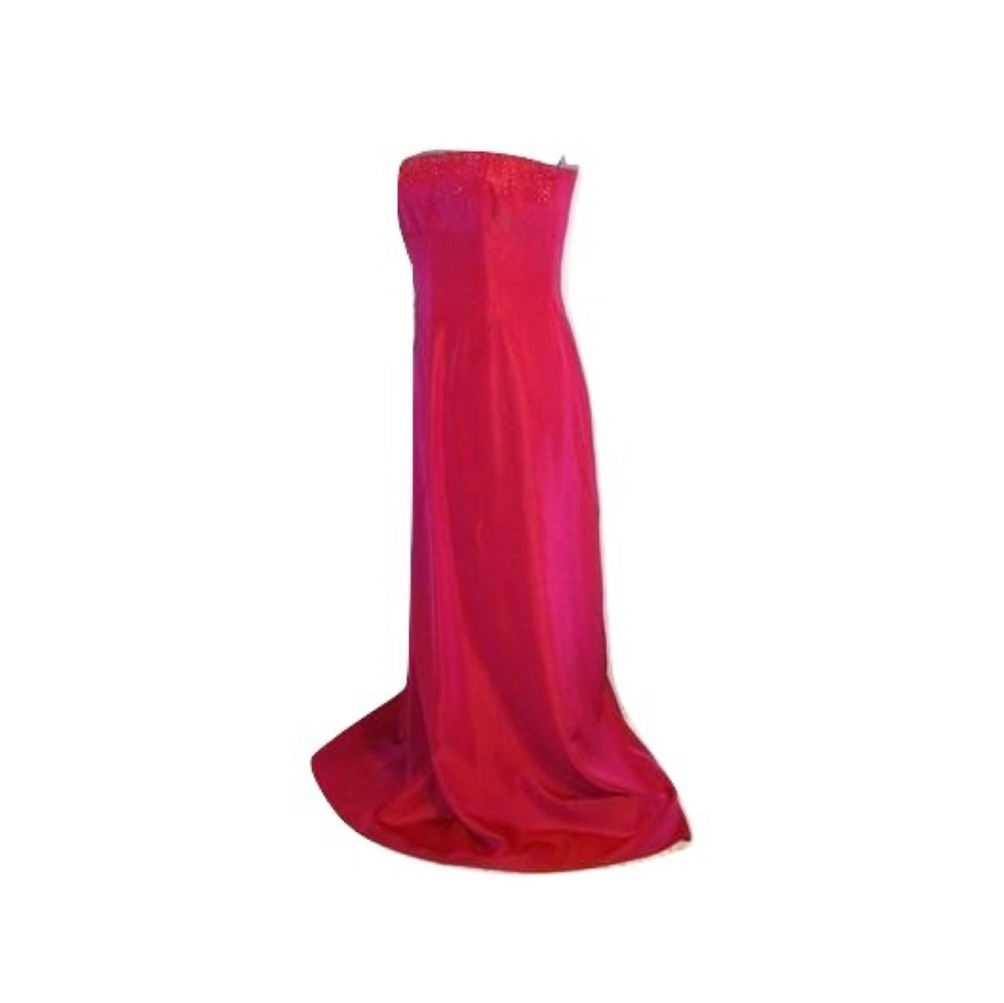 Laundry Beaded Pink Fuschia Irridescent Satin Bustier Gown Dress Medium 8