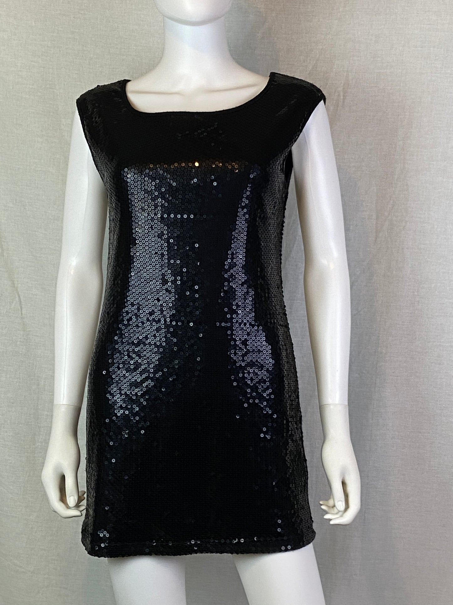 XXI Black Sequin Sheath Cocktail Mini Dress