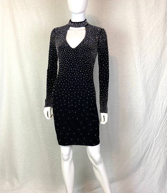 Studded Black Silver Goth Dress M ABBY ESSIE STUDIOS