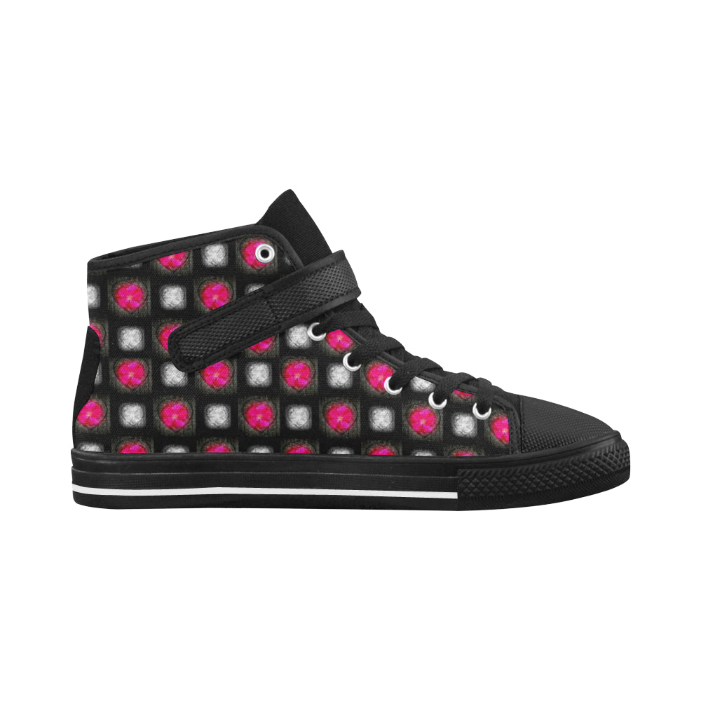 bling hearts diamonds black pink red 5028 x 5008 2 Aquila Strap Women's Shoes/Large Size (Model 1202) e-joyer