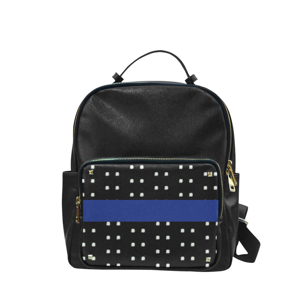 Stripe Polka Coed Leather Backpack e-joyer