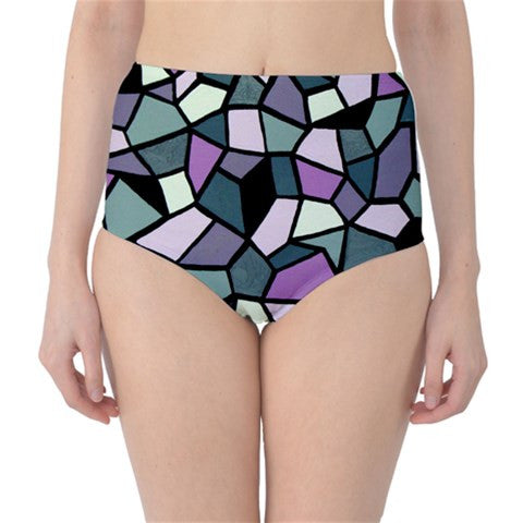 Suga Lane Stained Glass High Waist Bikini Brief Bottoms ABBY ESSIE