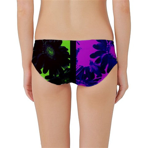 Suga Lane Floral Deviant Black Purple Classic Bikini Swim Bottoms