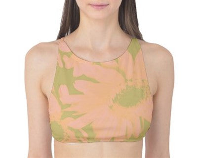Suga Lane Tropical Floral Nude Tank Bikini Top ABBY ESSIE
