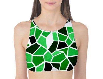 Suga Lane Dimensions Green Tank Bikini Top
