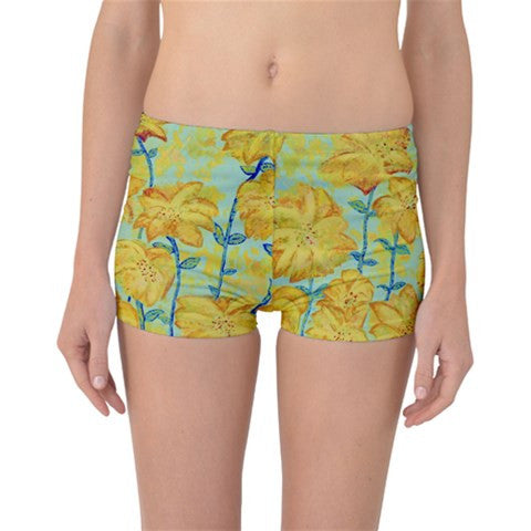 Suga Lane Retro Yellow Floral Fireworks Boyleg Bikini Bottom ABBY ESSIE