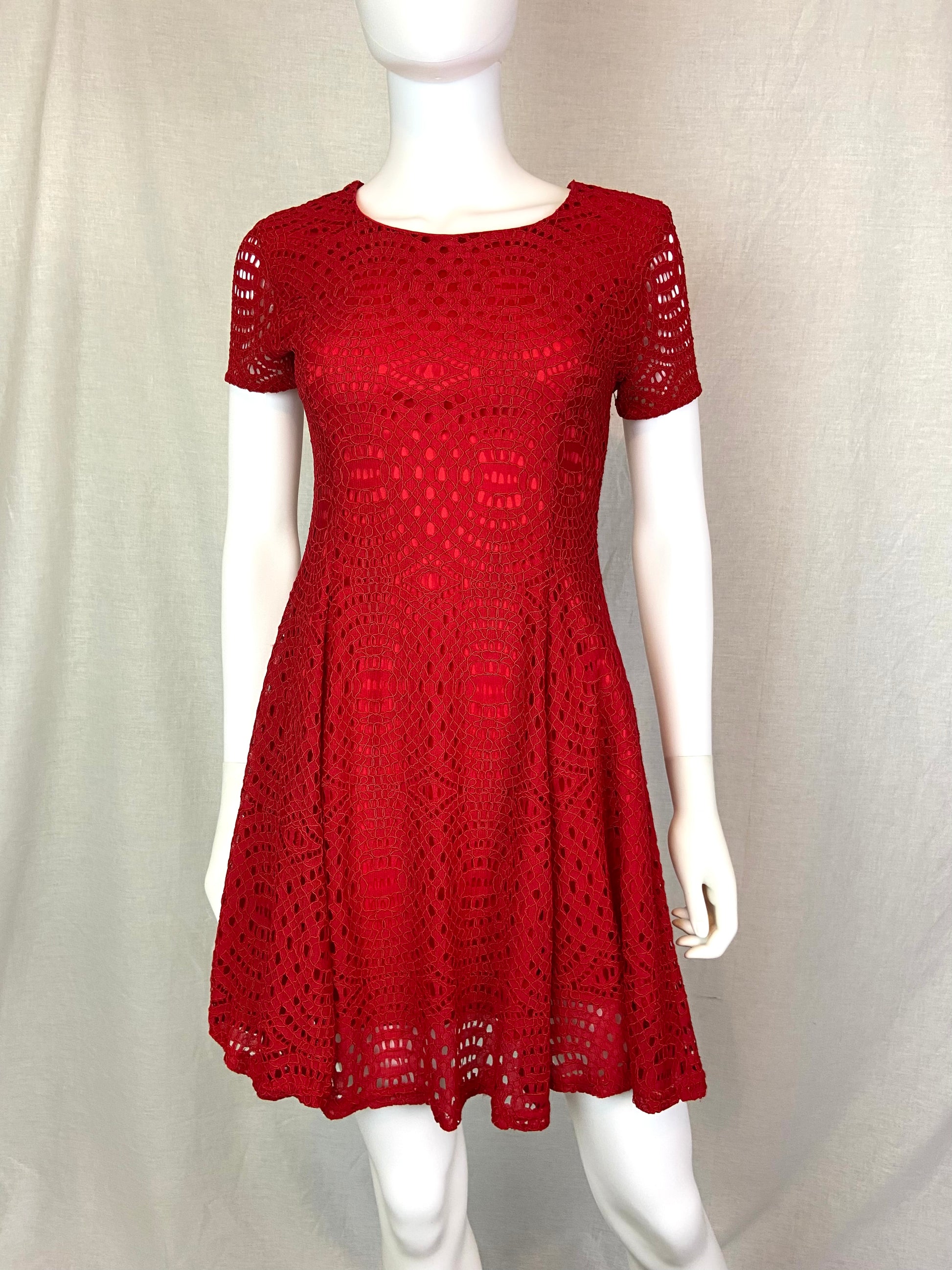 Francescas’s Red Lace Dress XS ABBY ESSIE STUDIOS