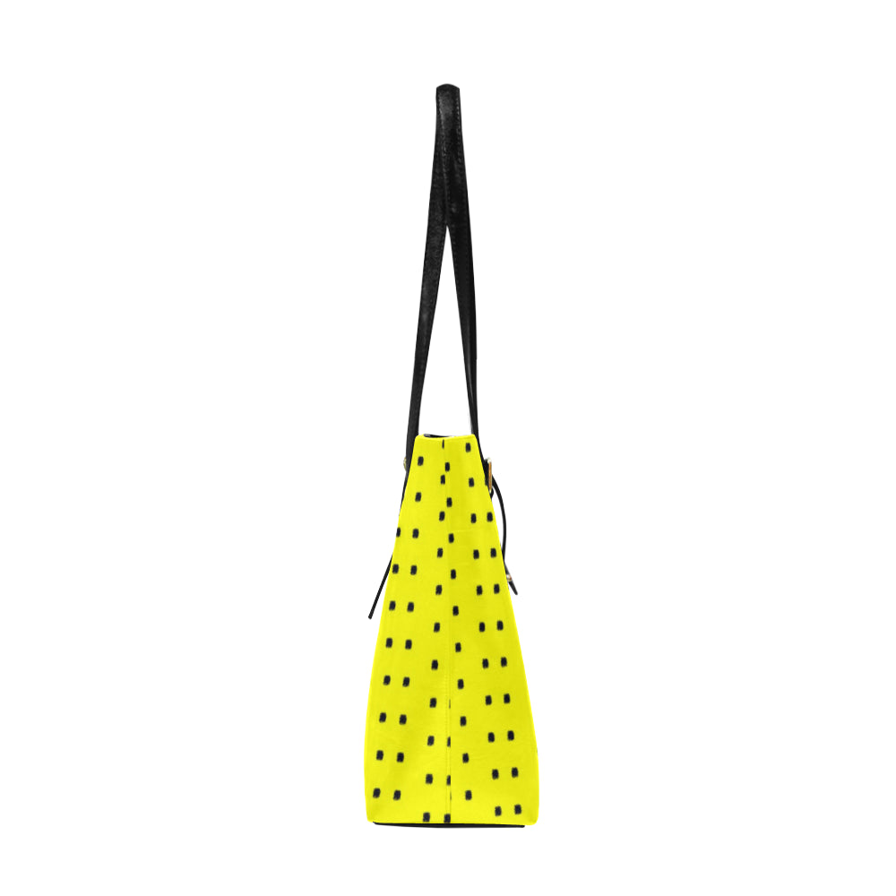 VIP Logo Polka Stripe Classic Leather Tote Bag e-joyer