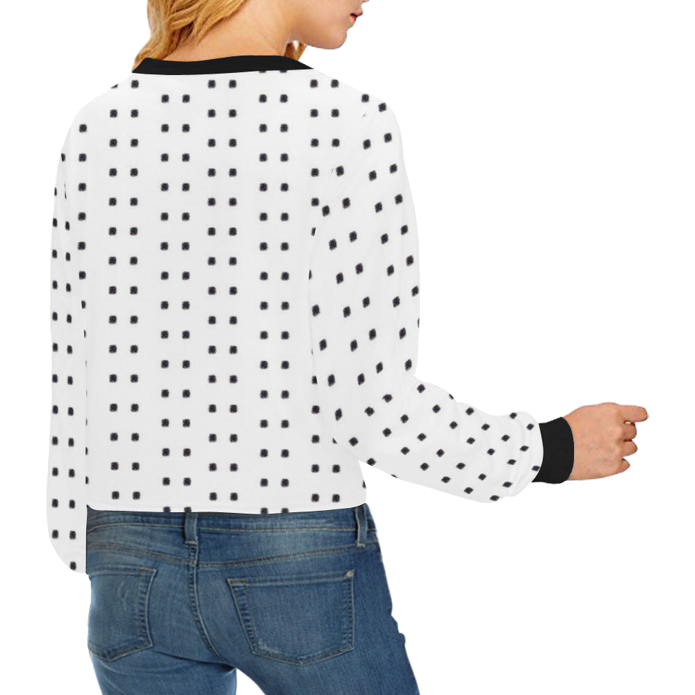 Polka Stripe Cropped Sweatshirt [Pink Logo] e-joyer