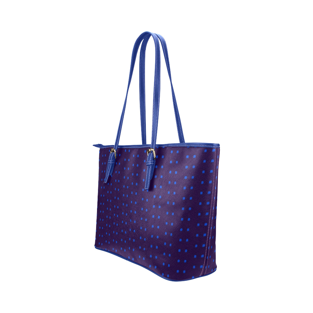 Polka Stripe Jane Leather Tote Bag e-joyer