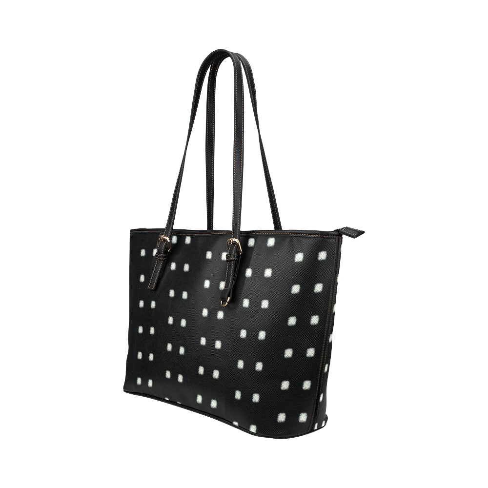 Polka Stripe Jane Leather Tote Bag /Small e-joyer
