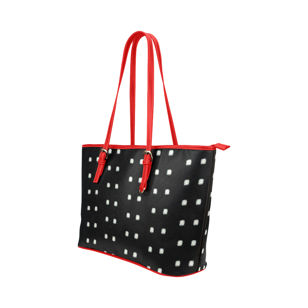 Polka Stripe Jane Leather Tote Bag /Small e-joyer