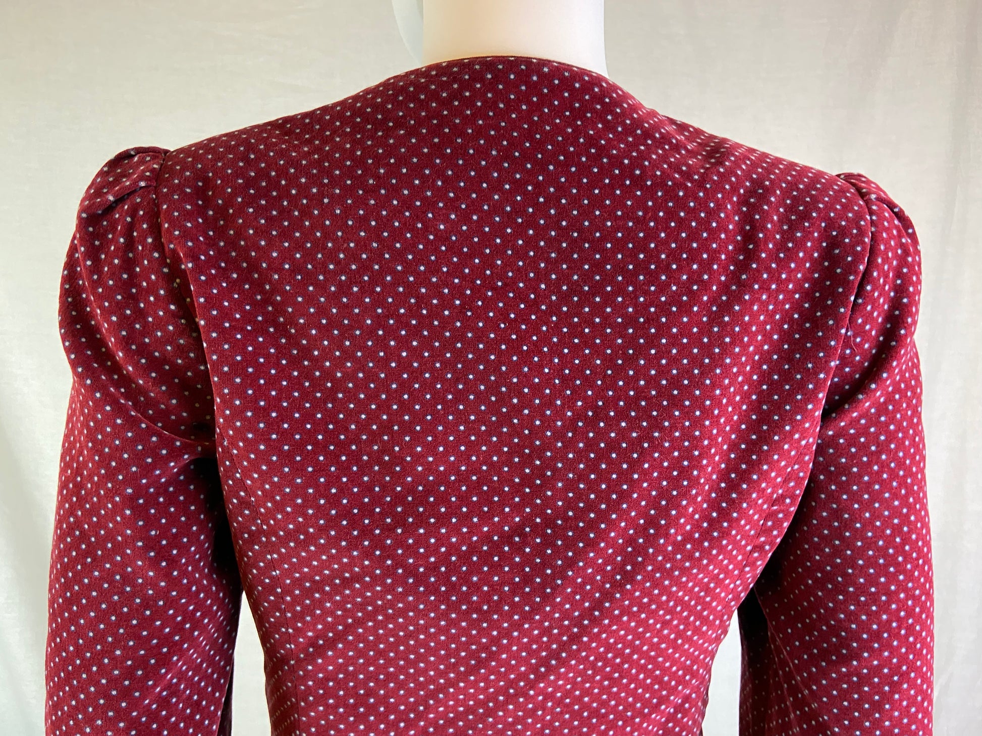 Vind De Casa Burgundy Red Velvet Polka Dot Jacket ABBY ESSIE STUDIOS