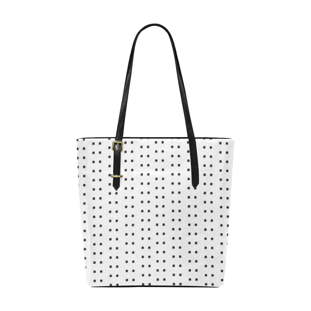 Polka Stripe Classic Leather Tote Bag e-joyer