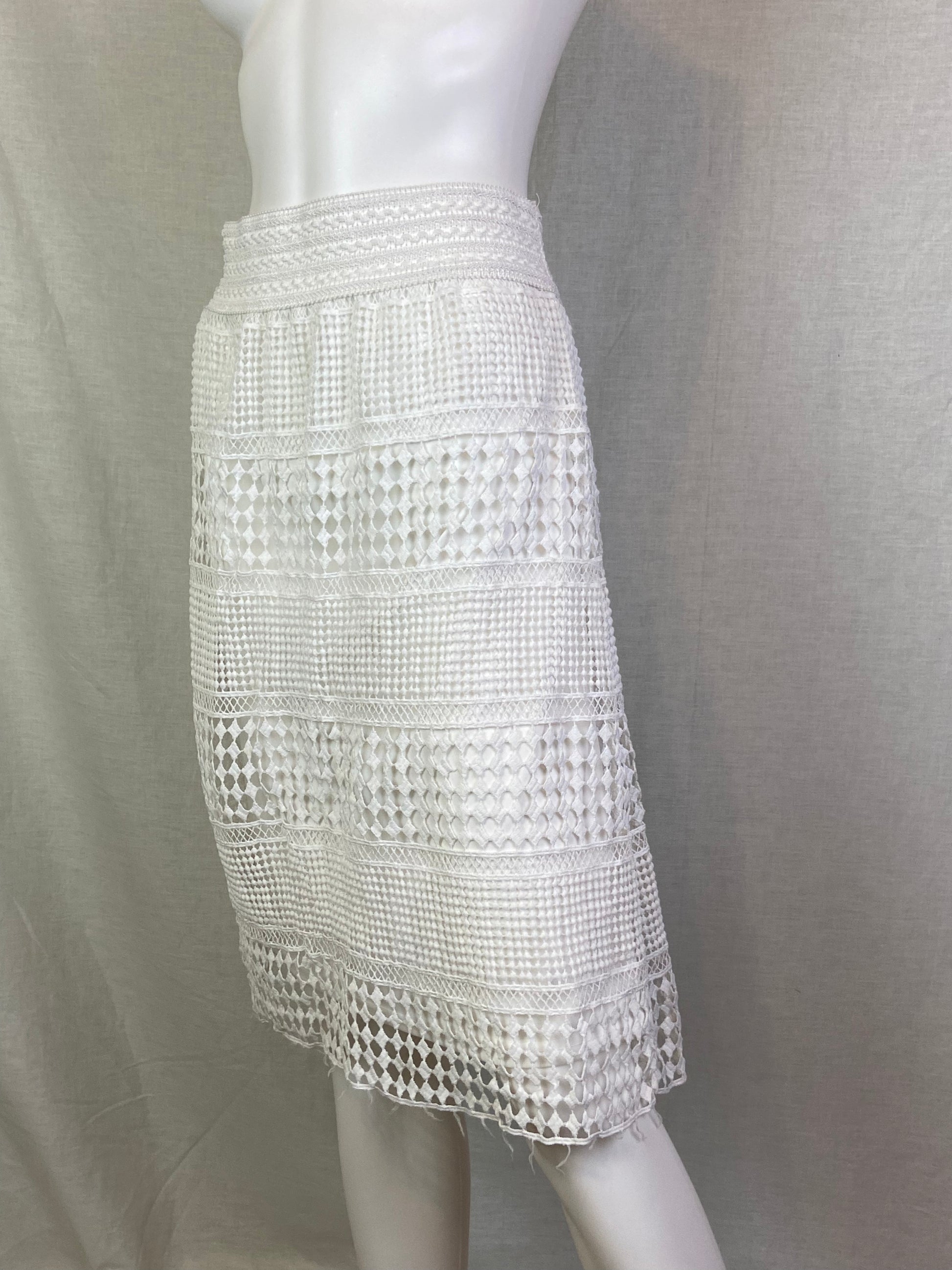 Studio West White Crochet Lace Skirt NWT ABBY ESSIE STUDIOS