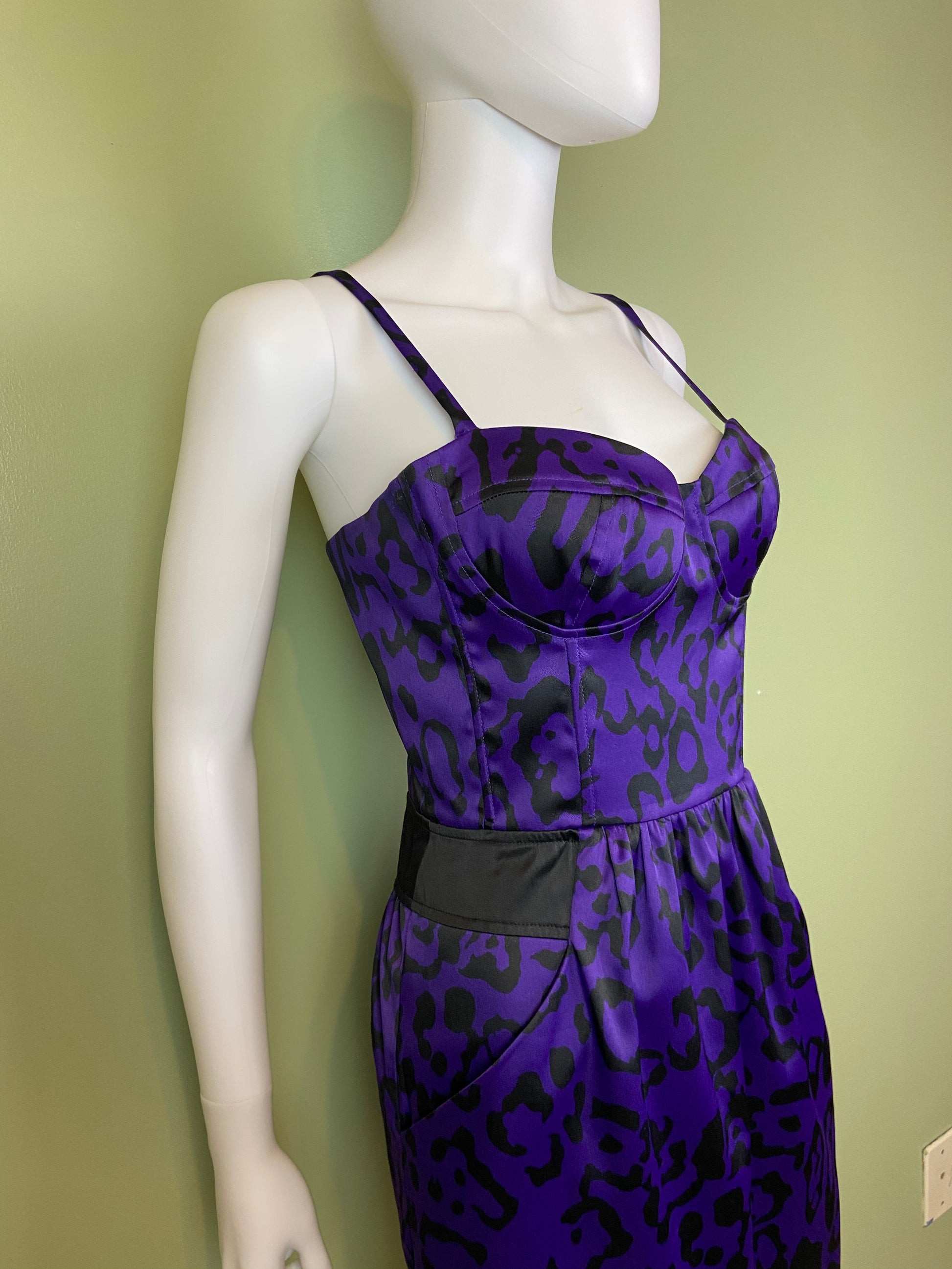 Purple Satin Bustier Cocktail Dress Abby Essie