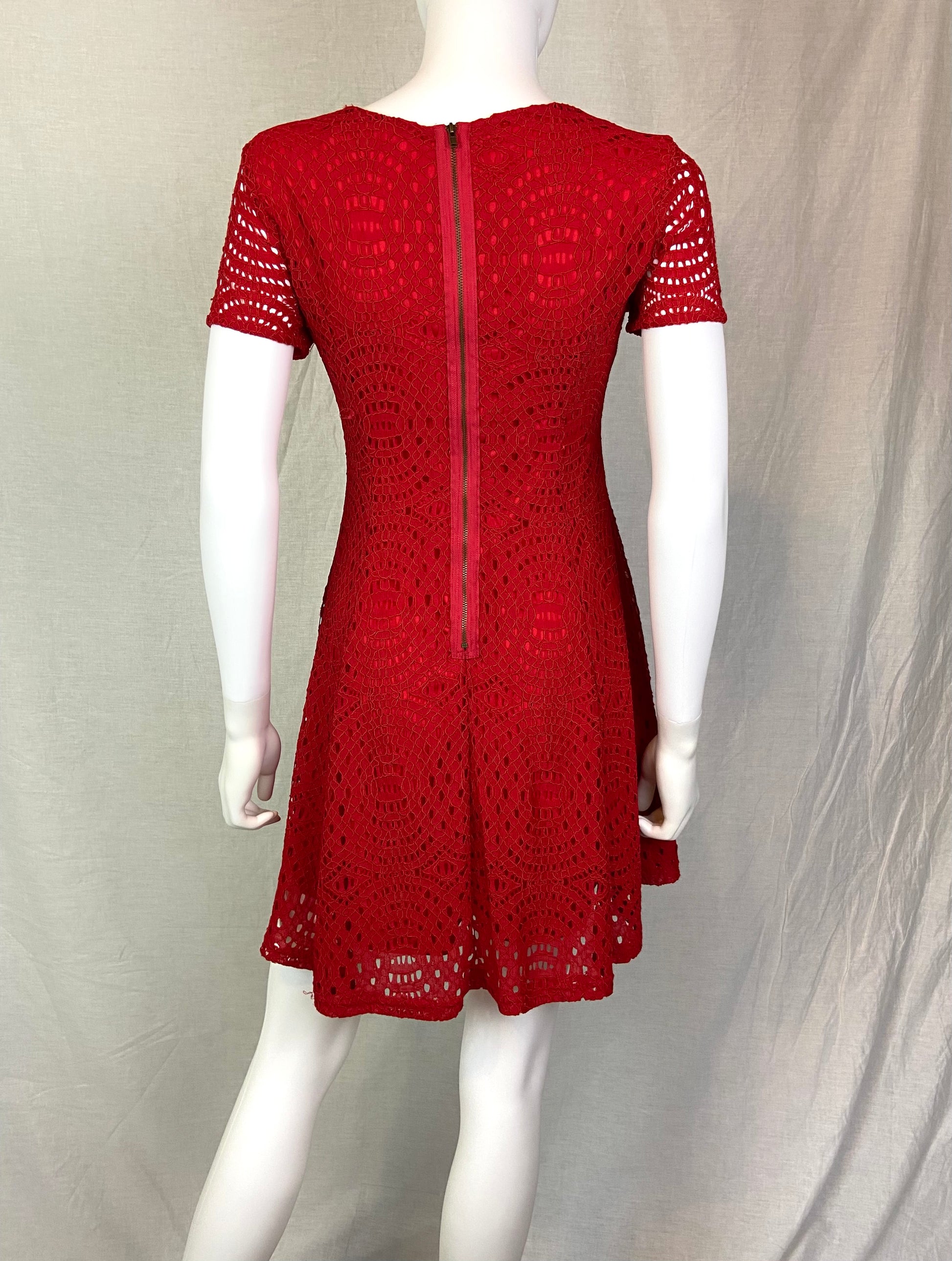 Francescas’s Red Lace Dress XS ABBY ESSIE STUDIOS