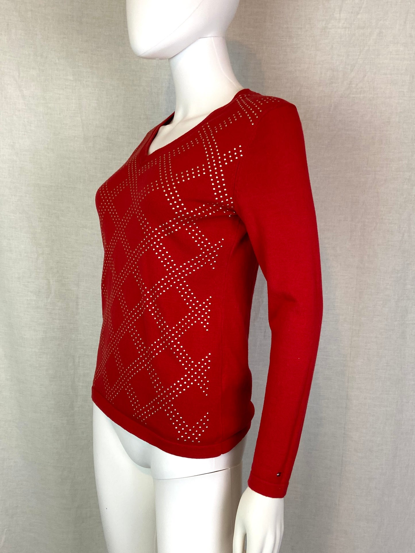 Tommy Hilfiger Studded Red Top Small