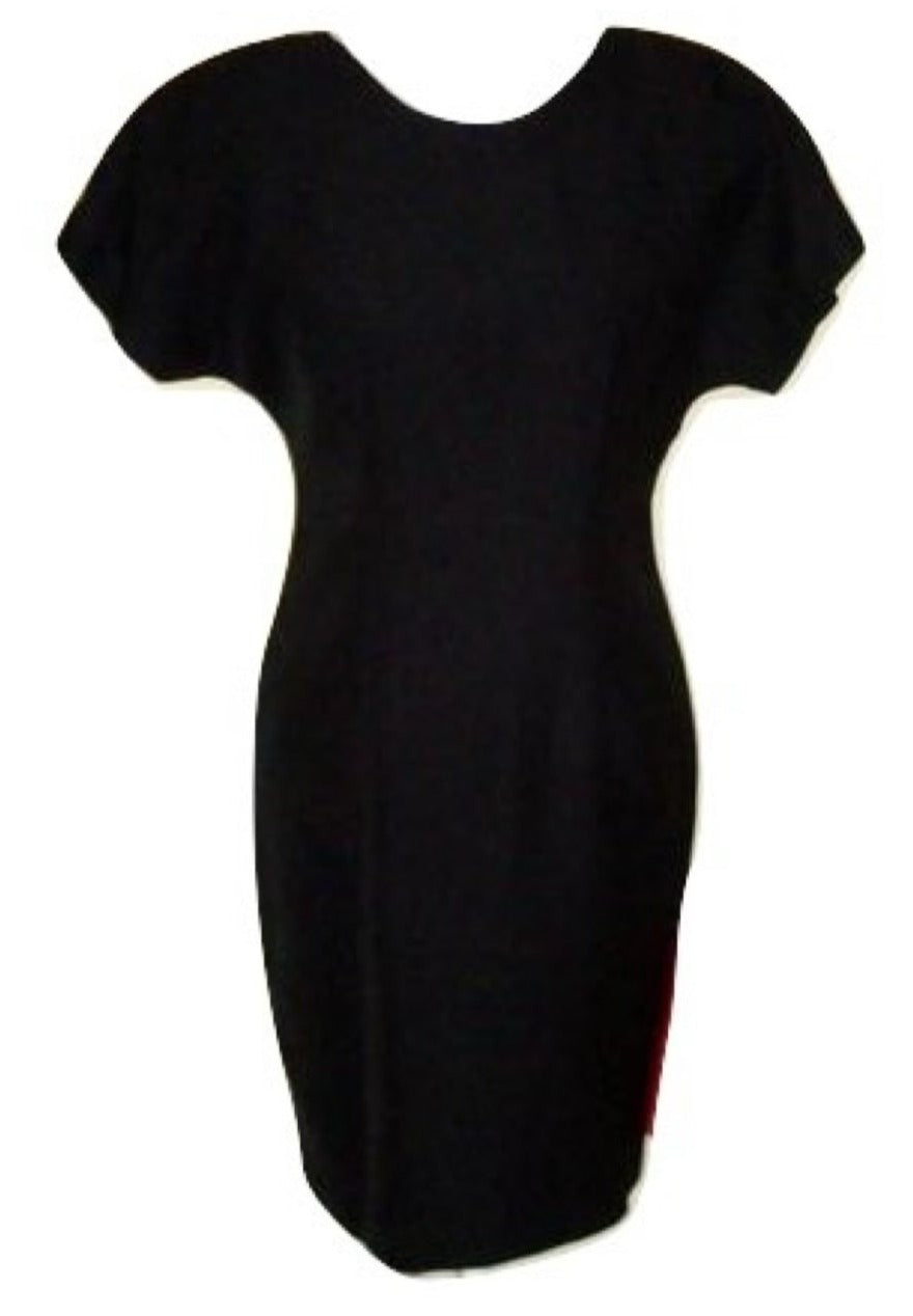 Chadwick's Black Crepe Career Cocktail Dress Abby Essie