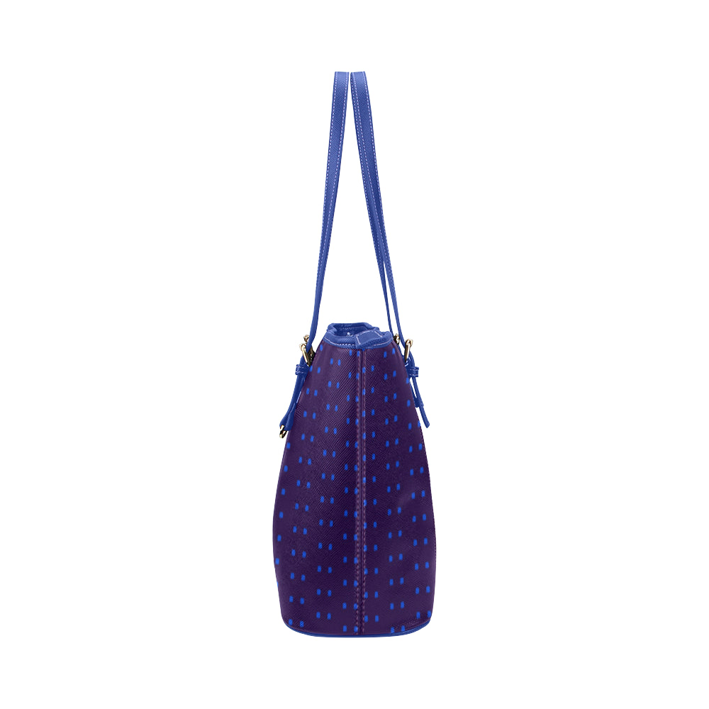 Polka Stripe Jane Leather Tote Bag e-joyer