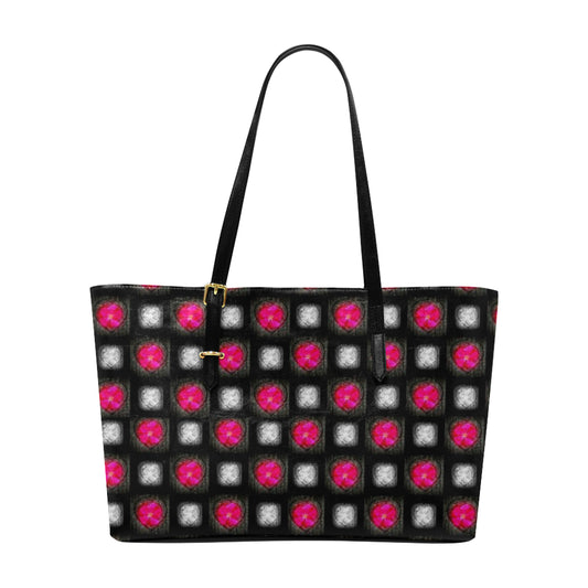 Bling Hearts Classic Leather Tote Bag e-joyer