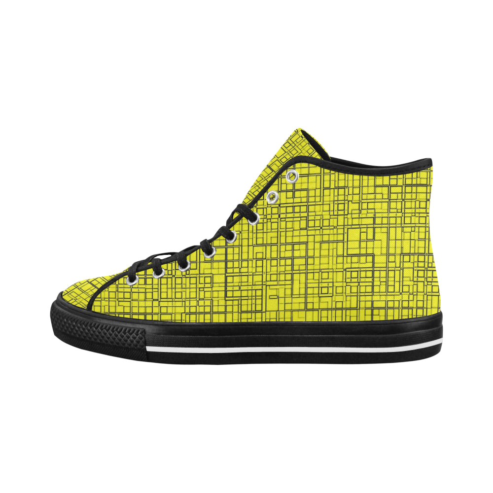 yellow grid 4.4 art Vancouver H Women's Canvas Shoes (1013-1) e-joyer