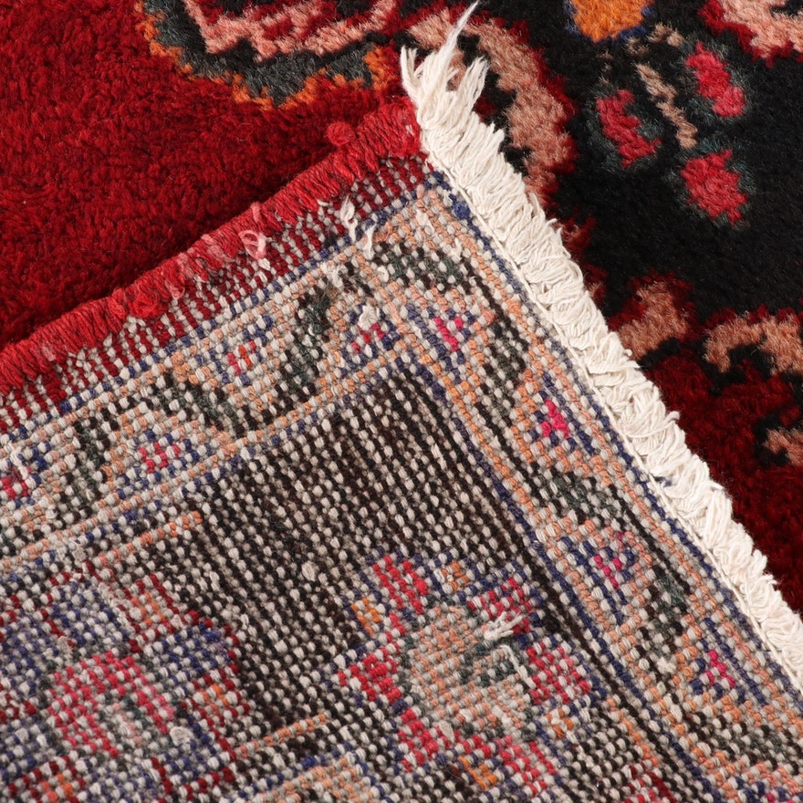 Vibrant Red Wool Carpet Rug Runner ABBY ESSIE STUDIOS