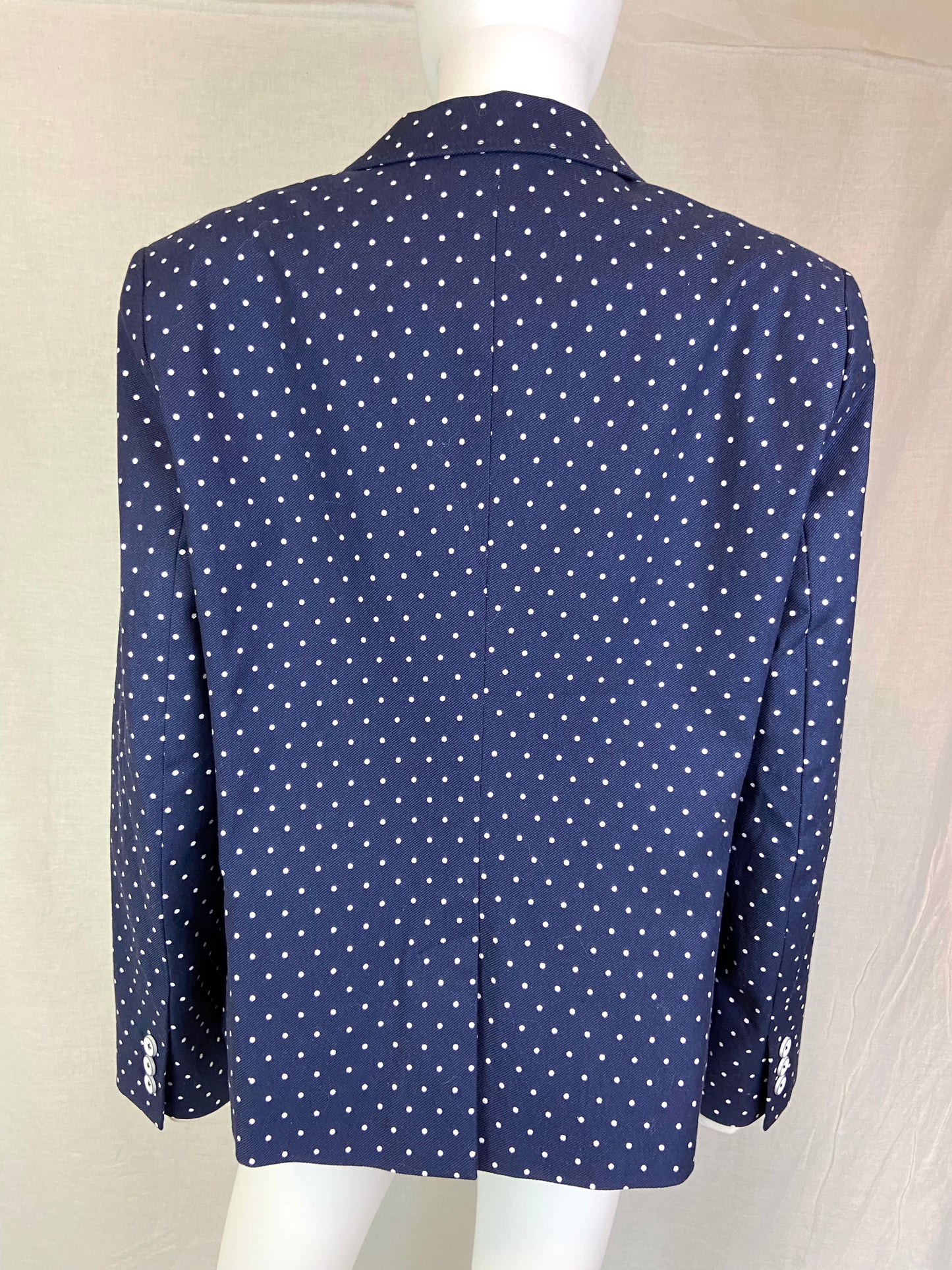 NEW TOMMY HILFIGER Navy Blue Polka Dot Blazer 16