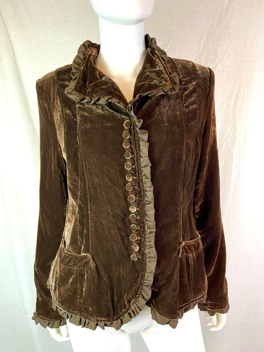 Willi Smith Victorian Brown Velvet Jacket ABBY ESSIE STUDIOS