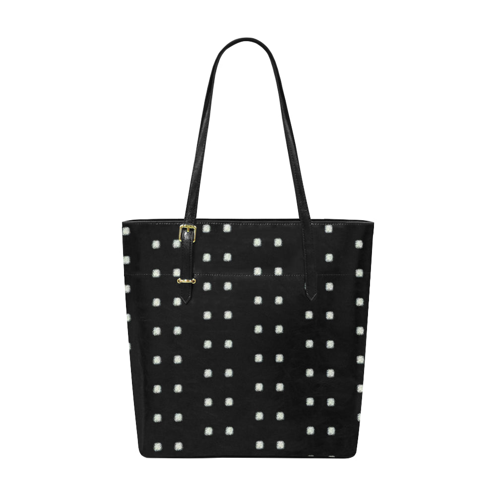 Polka Stripe Classic Leather Tote Bag e-joyer