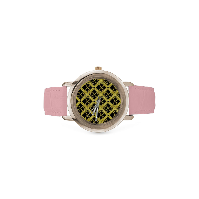 SL Logissimo Rose Gold Leather Watch e-joyer