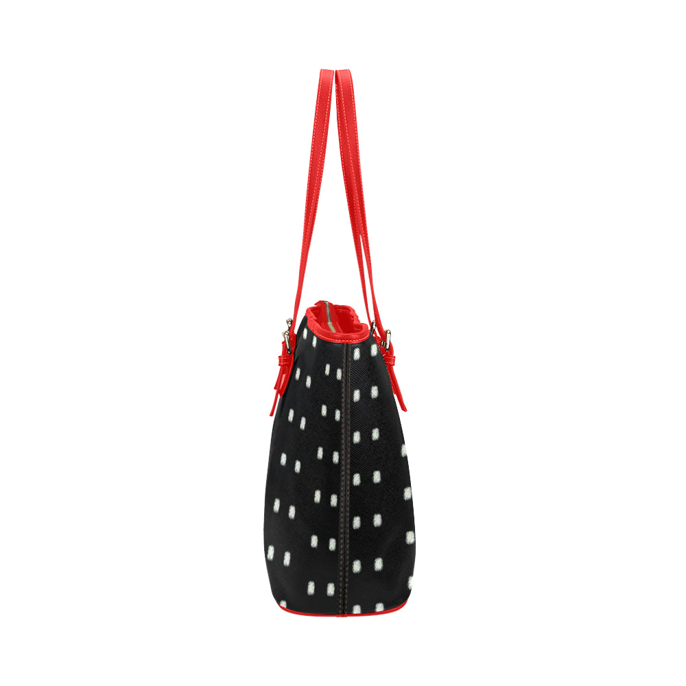 Polka Stripe Jane Leather Tote Bag /Small e-joyer
