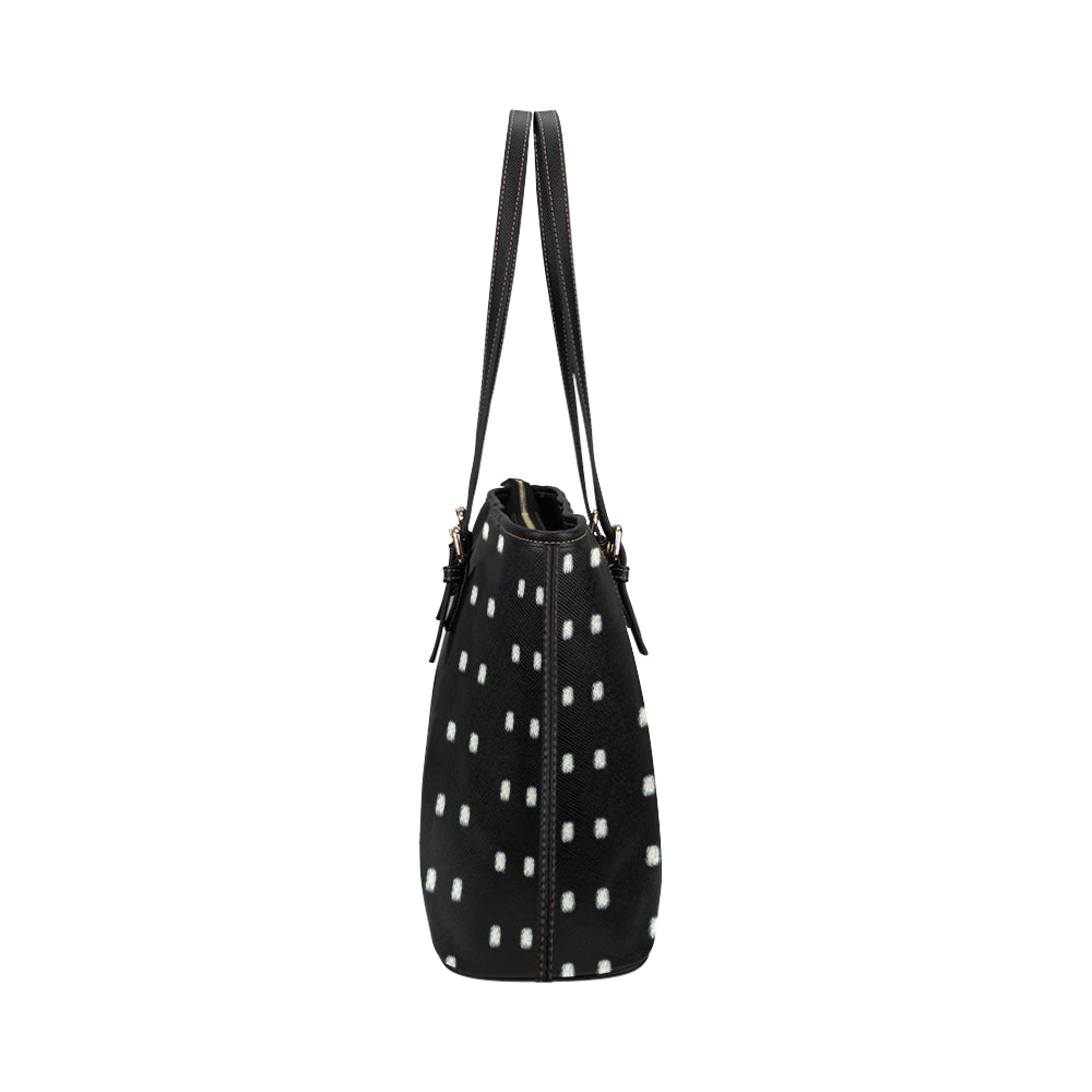 Polka Stripe Jane Leather Tote Bag /Small